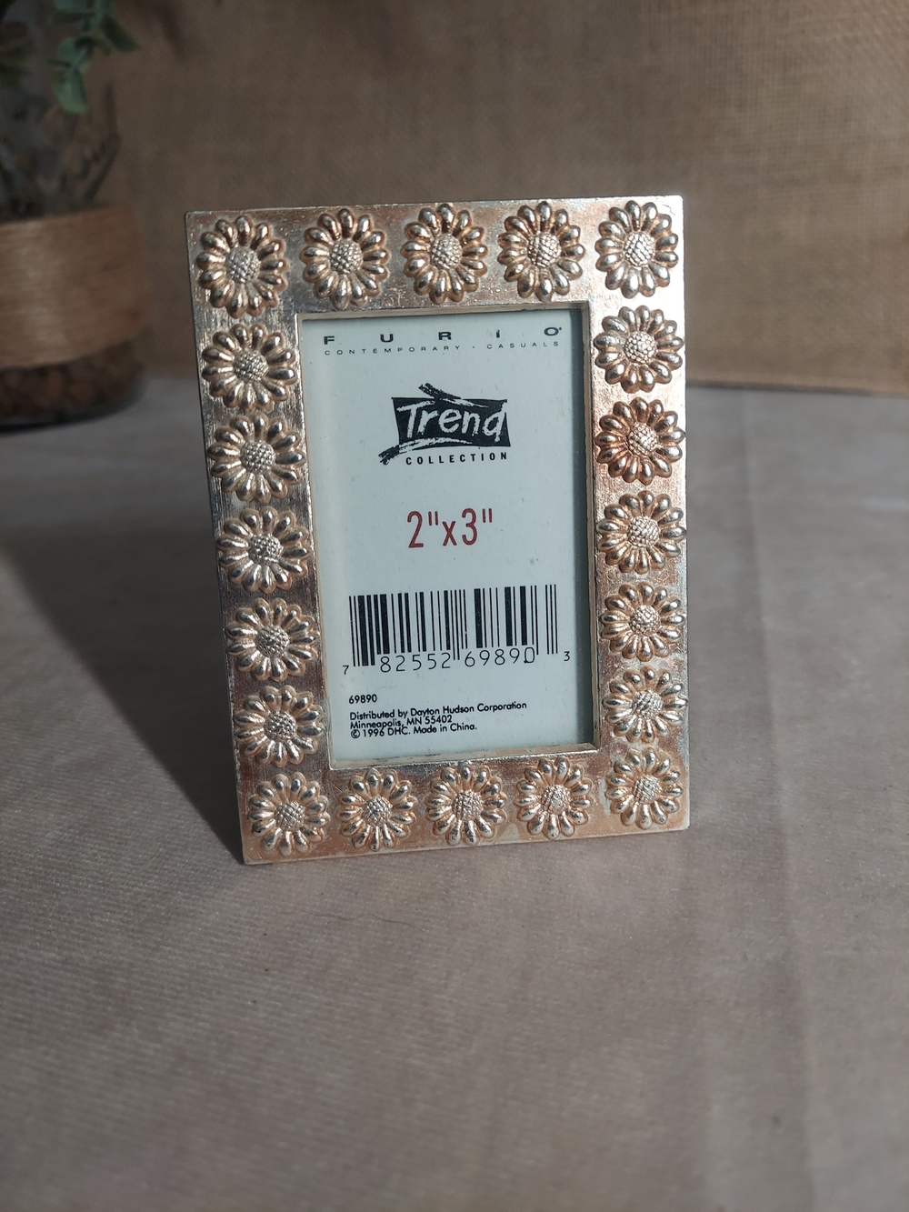 Furio Trend Collection Daisy Floral Embossed Tabletop Picture Frame 2x3